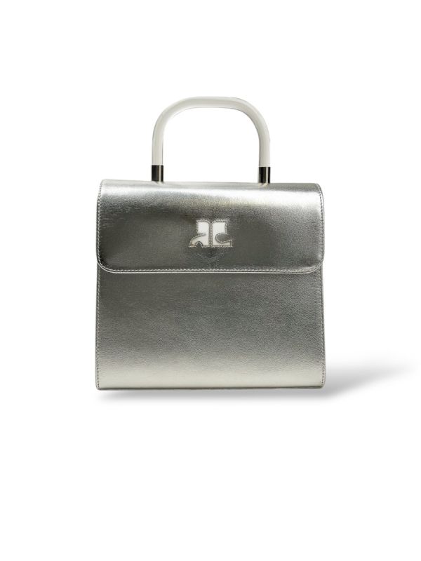 Sac à Main Courrèges En Cuir Gris Shine