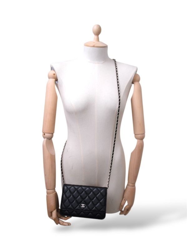 Sac à Bandoulière Chanel Wallet On Chain En Cuir Caviar Noir 