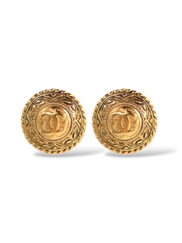 Boucles D'oreilles Chanel à Clips Dorée 