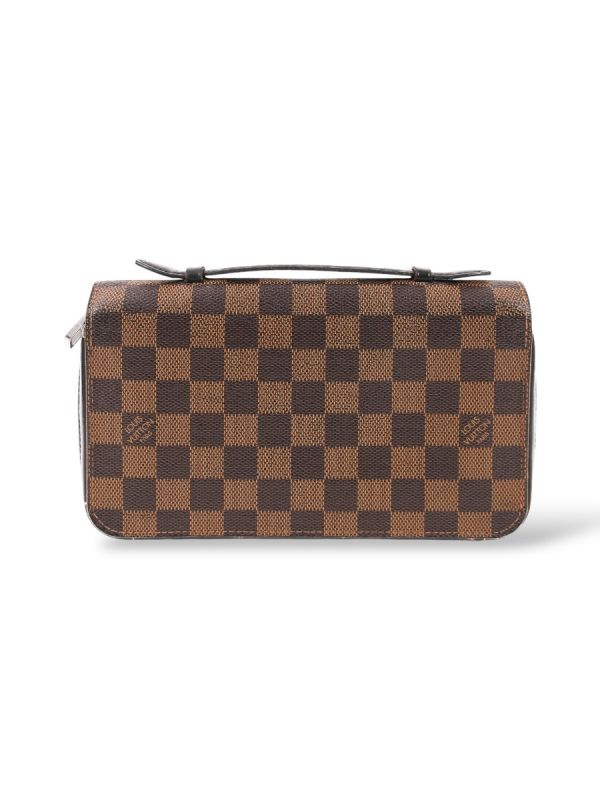 Sac Pochette Louis Vuitton Zippy XL En Cuir Damier Ébène 