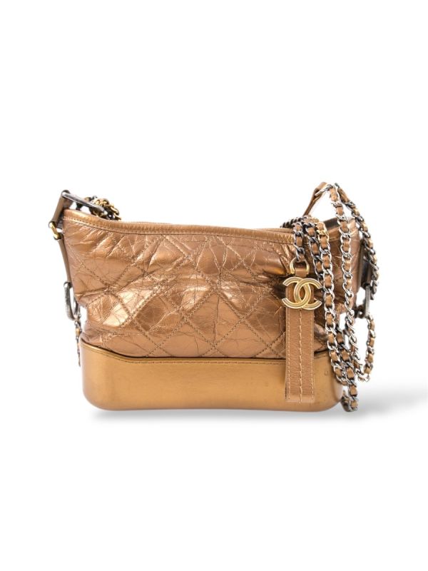 Chanel Gabrielle En Cuir De Veaux Vieille Dorée 