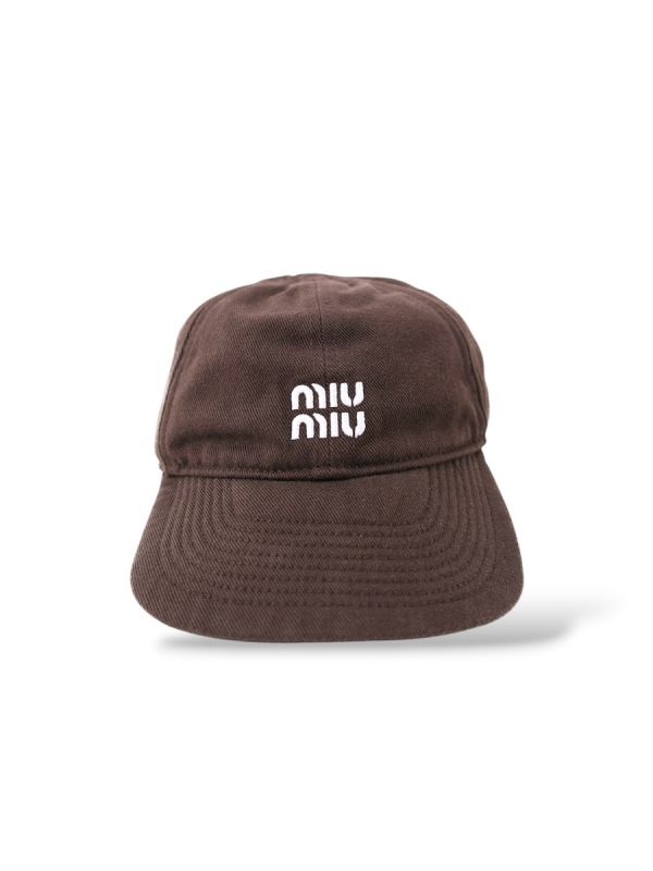 Casquette Miu Miu Baseball En Denim Marron | Myzah