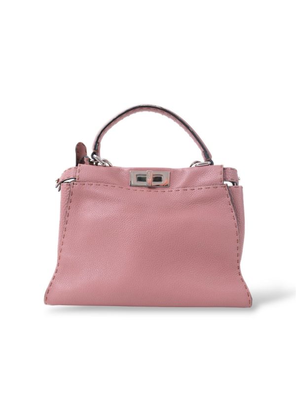 Fendi Peekaboo Selleria Cuir Rose Poudré