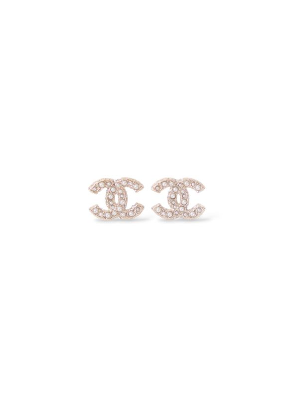 Petites Boucles Chanel CC À Perles