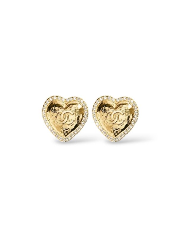 Boucles Chanel Dorées Coeur