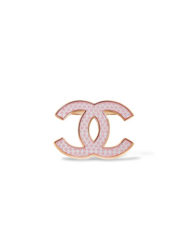 Broche Chanel CC Miroir Trèfles Roses