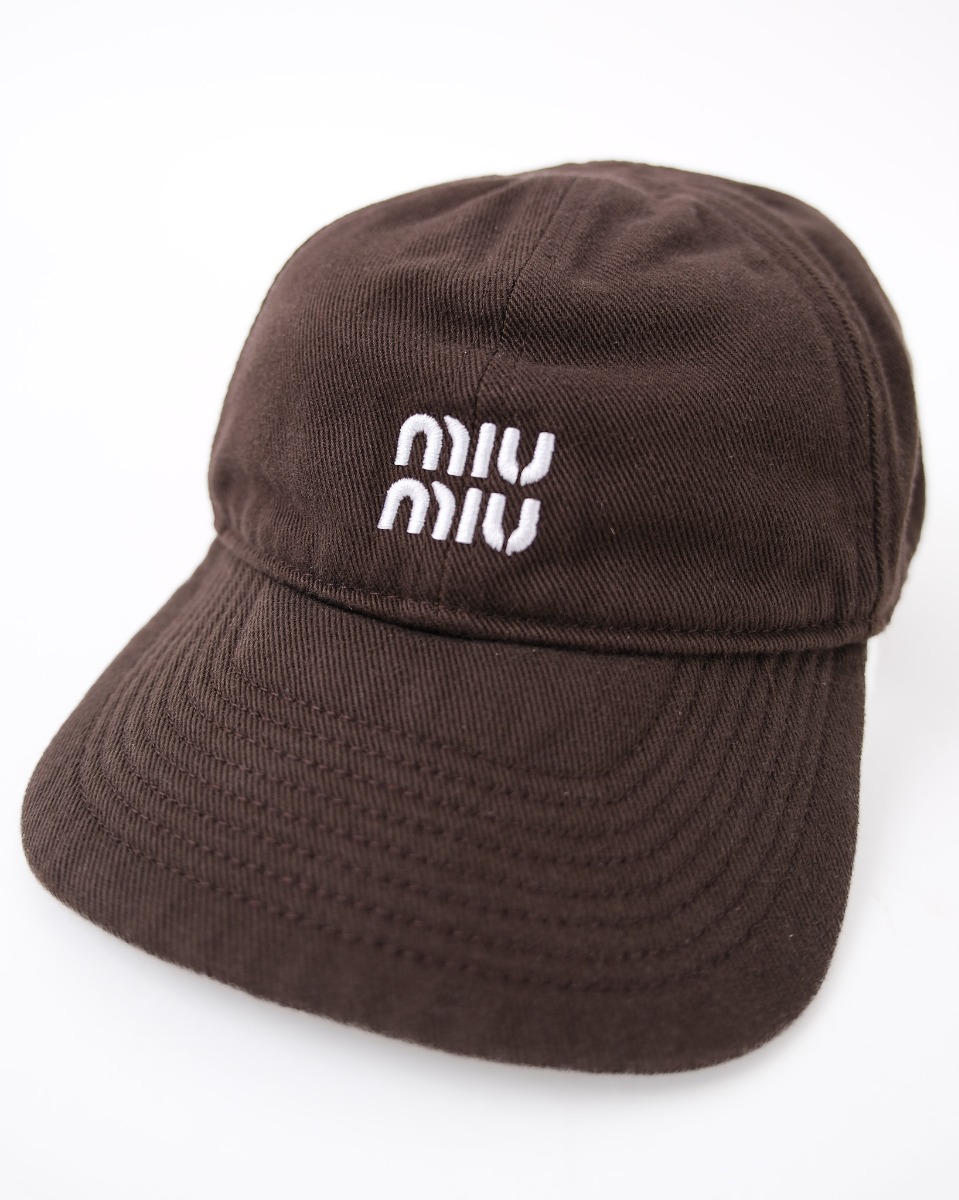 Casquette Miu Miu Baseball En Denim Marron | Myzah