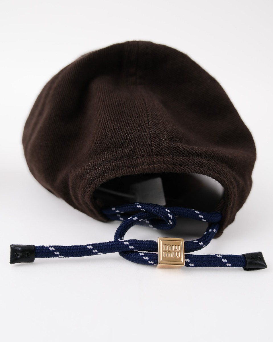 Casquette Miu Miu Baseball En Denim Marron | Myzah