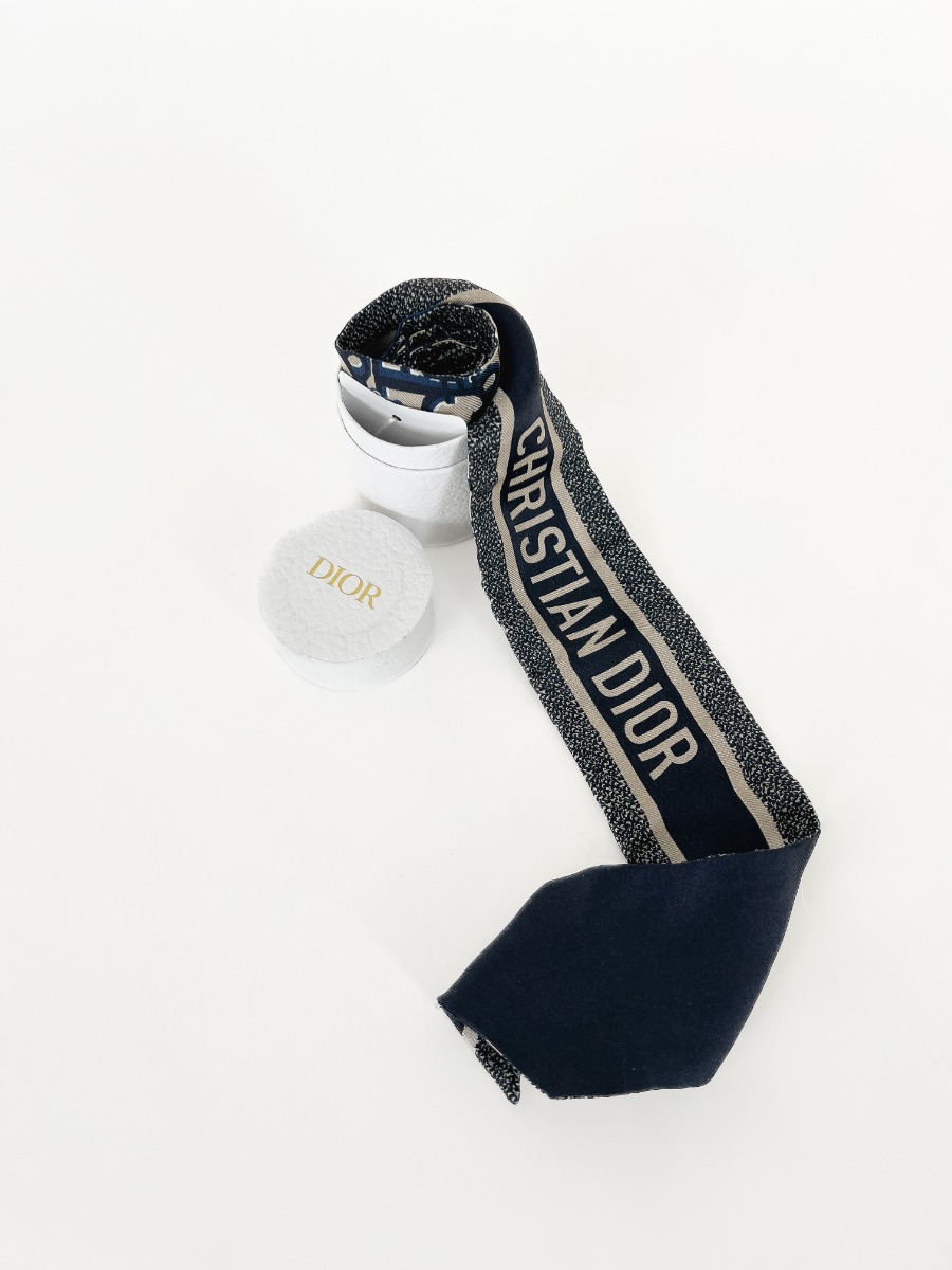 Mitzah Dior Oblique Silk Twill Blue | Myzah