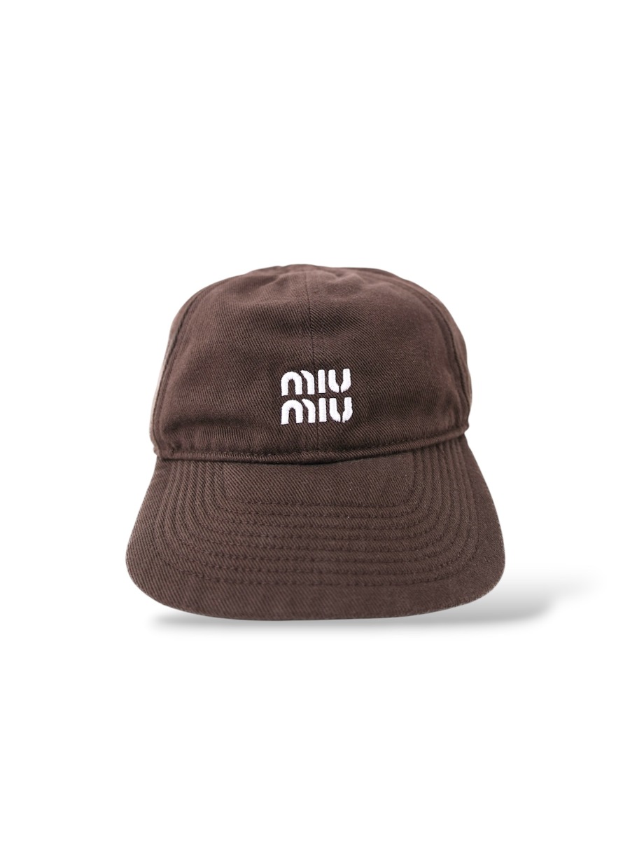Casquette Miu Miu Baseball En Denim Marron | Myzah